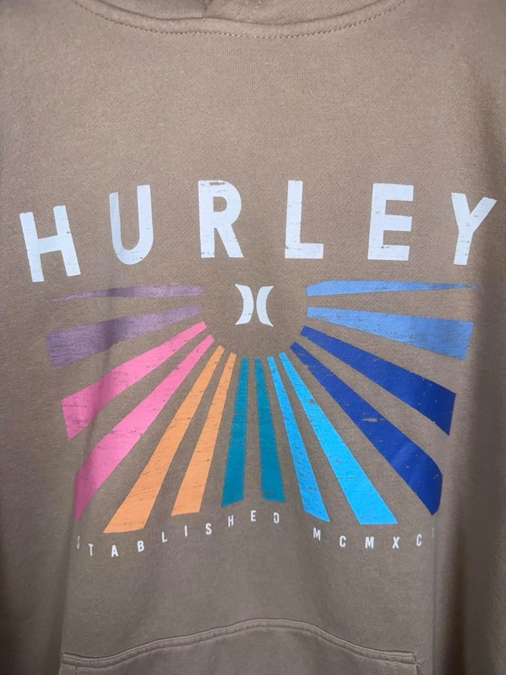 Hurley Retro Rainbow Graphic Pullover Hoodie XXL